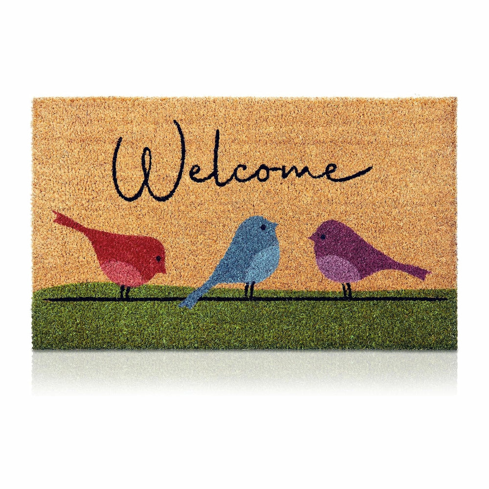 Colorful Birds - 24"x36" - Coir Door Mat - Welcome Mats