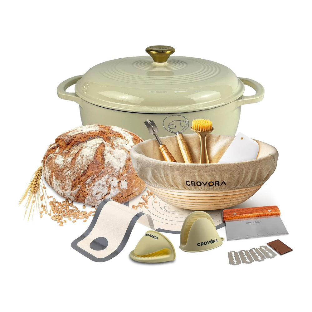 Crovora 6 QT Enameled Cast Iron Dutch Oven