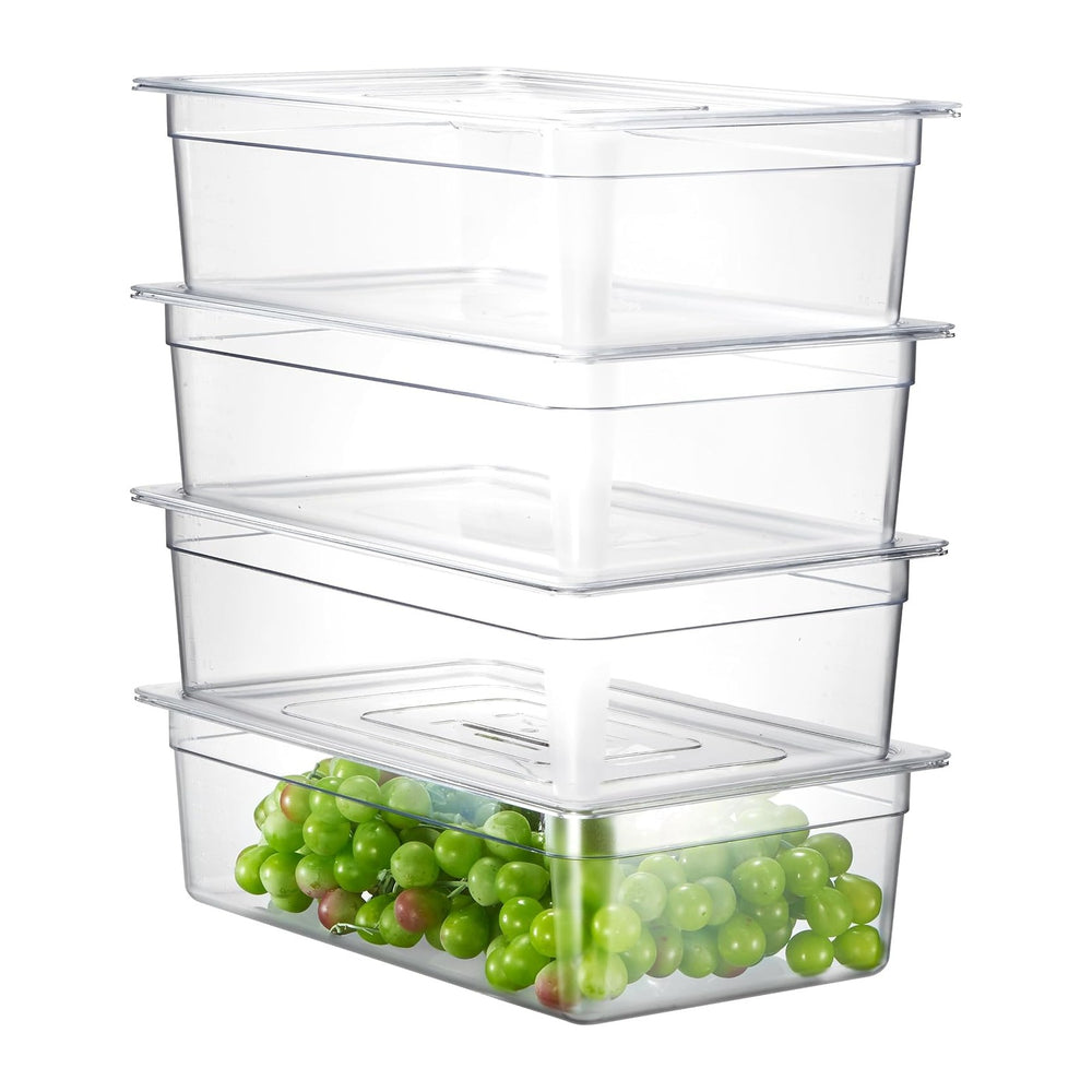 CURTA 4-Pack Full Size 6" Deep NSF Polycarbonate Food Pans