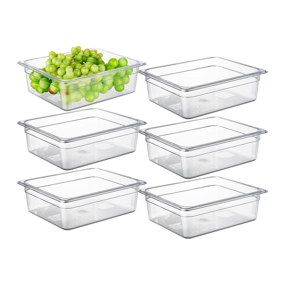CURTA 6-Pack 1/2 Size 4" Deep NSF Polycarbonate Food Pans | Dishwasher &...
