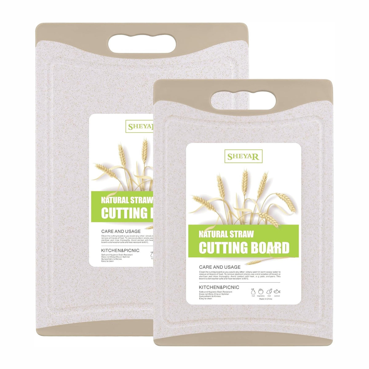 Cutting Board for Kitchen, Wheat Straw Fiber Cutting Board, Dish Washer Safe