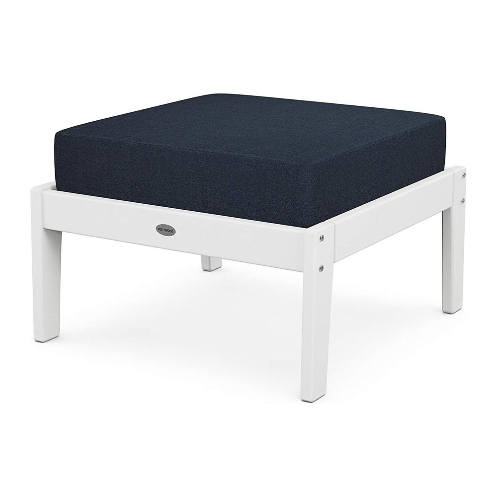 Deep Seating Ottoman (White/Marine Indigo)
