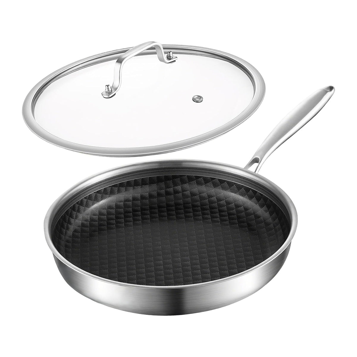 DELARLO 10 inch Tri-Ply Stainless Steel Frying Pan