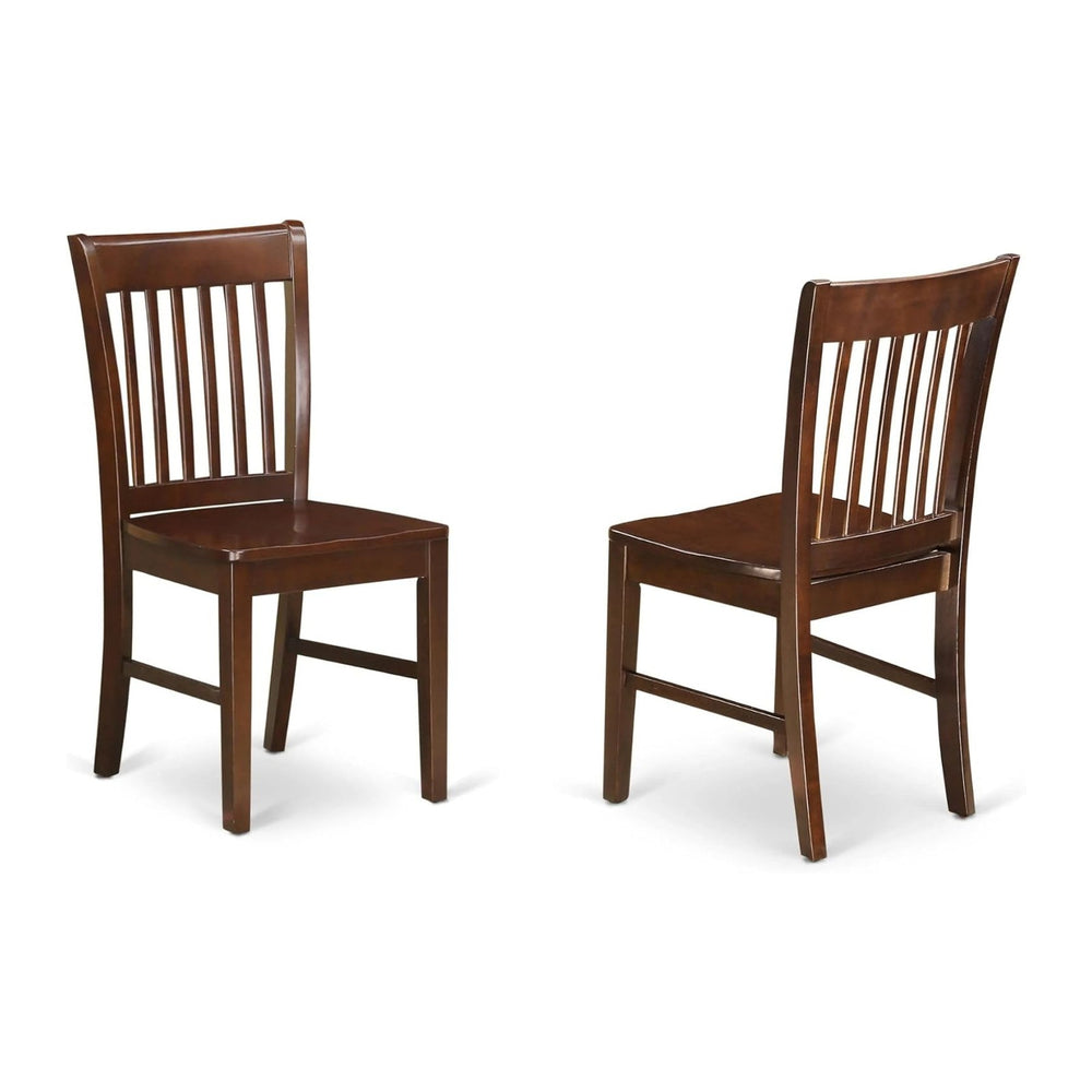 East West Furniture NFC-MAH-W Norfolk Dining Room Chairs - Slat Back Solid Wo...