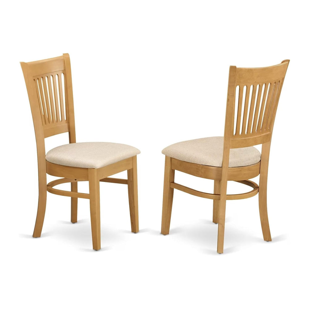 East West Furniture VAC-OAK-C Vancouver Dining Chairs - Linen Fabric Upholste...