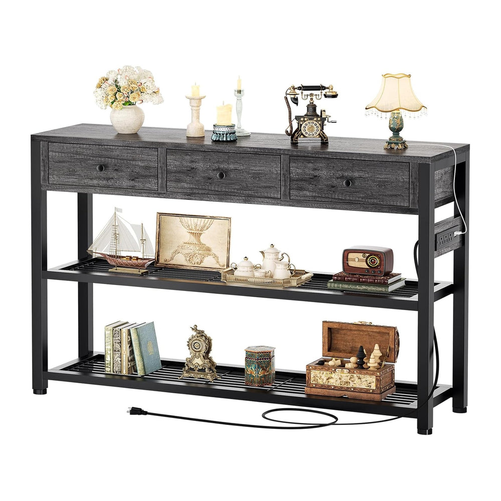Ecoprsio 47'' Entryway Table with Outlets and USB Ports, Console Tabl...