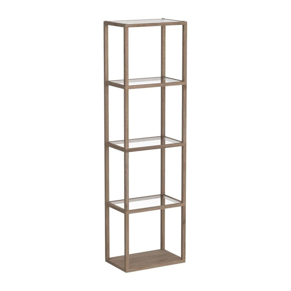 FENLO Fantasy Plus 66" Luxury Glass Display Shelf, Rustic Wood | Dimmabl...