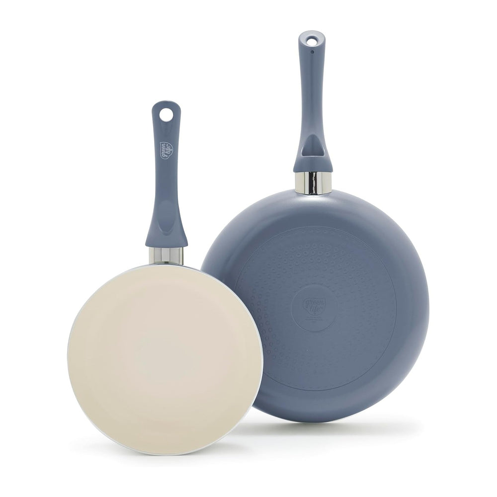 GreenLife 2-Piece Nonstick Frying Pan Set, 8” & 10” Skillets, Non-Toxic C...