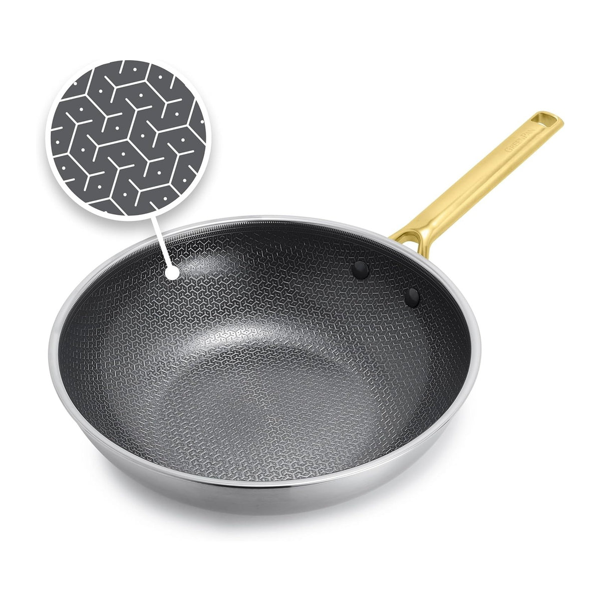 GreenPan Hybrid 11” Nonstick Stainless Steel Wok Pan, APEX Tri-Ply Thermobond