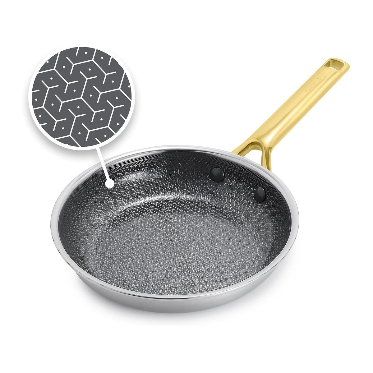 GreenPan Hybrid 8” Nonstick Stainless Steel Frying Pan Skillet, APEX Tri-Ply
