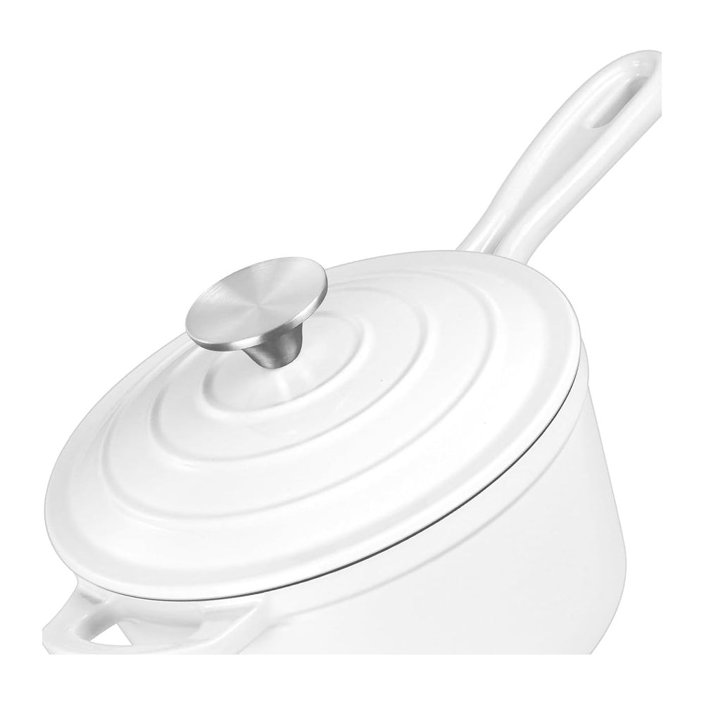 HaSteeL 1 QT Cast Iron Saucepan, Mini Enamel dutch oven