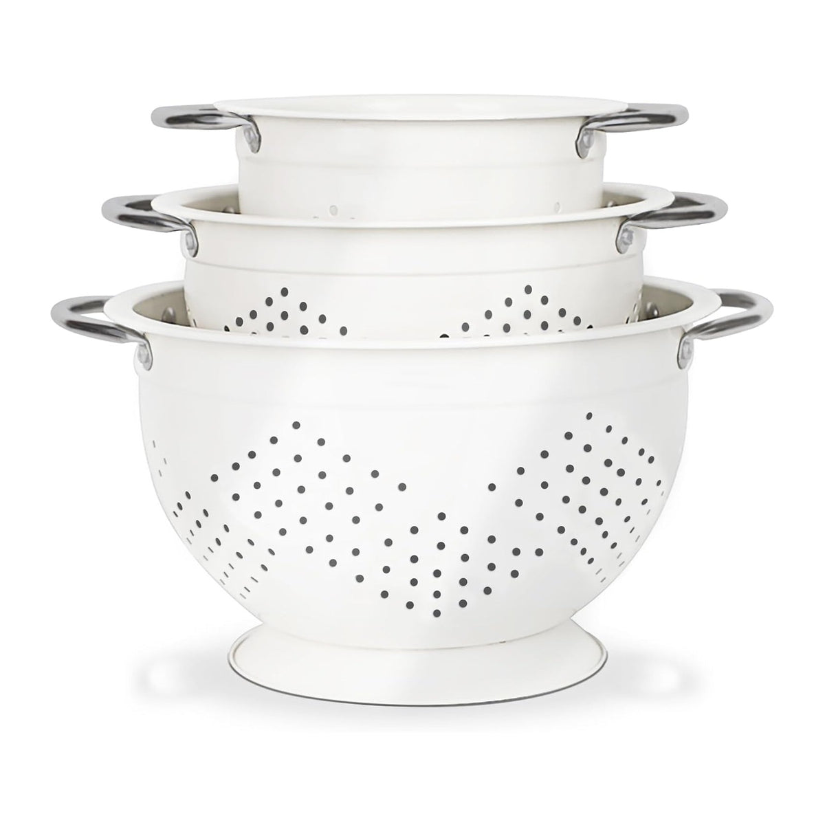 Hillbond Colander Set for Kitchen, 5 Qt Stainless Steel Handle Food Strainers