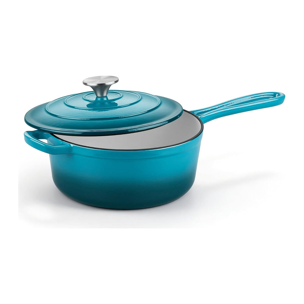 Homikit 3 Quart Saucepan with Lid, Enameled Cast Iron Saucepan