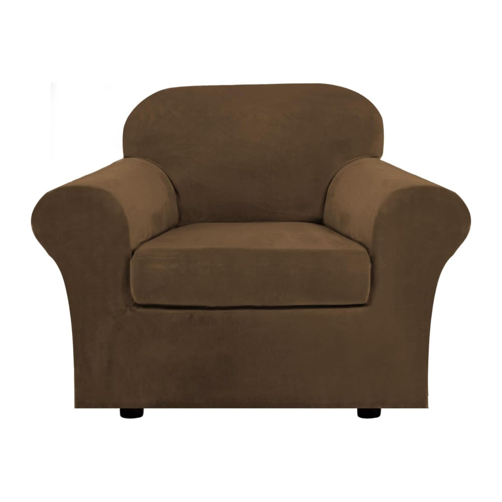 H.VERSAILTEX Rich Velvet Stretch 2 Piece Cover Chair Slipcover Sofa Cover