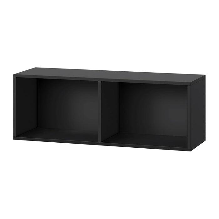 IOTXY DIY Modular Cube Bookcase - CubeXY Customizable Stackable Expandable Basic Shelving Units, 2-Cube Wooden Open Bookshelf for Miscellaneous Storage Organizer, Black