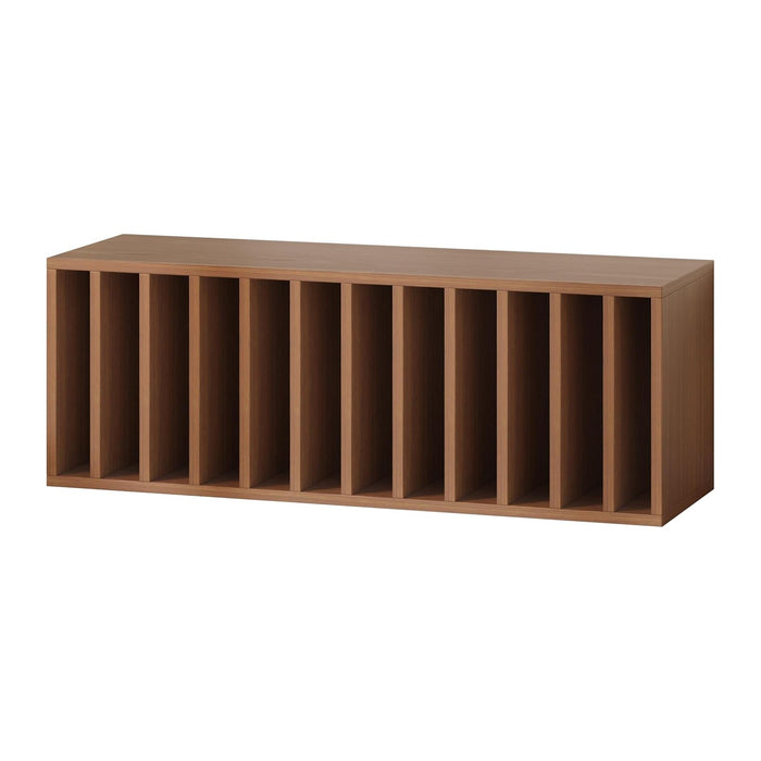 IOTXY DIY Modular Cube Bookcase - CubeXY Customizable Stackable Expandable Basic Shelving Units, 12-Cube Wooden Open Bookshelf with Removable Shelves for Vinyl Record Storage Organizer, Walnut