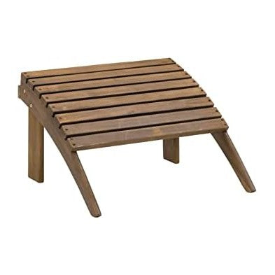 Linon Home Dcor Linon Adirondack Woodstock Ottoman, Teak Stain, Acorn, 21.6"W x 21.06"D x 13.7"H