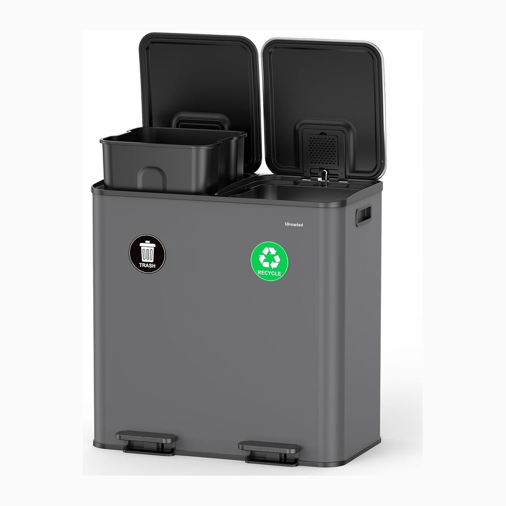 Lovewind 2×11.5 Gallon Dual Trash Can, Stainless Steel Dual Garbage and