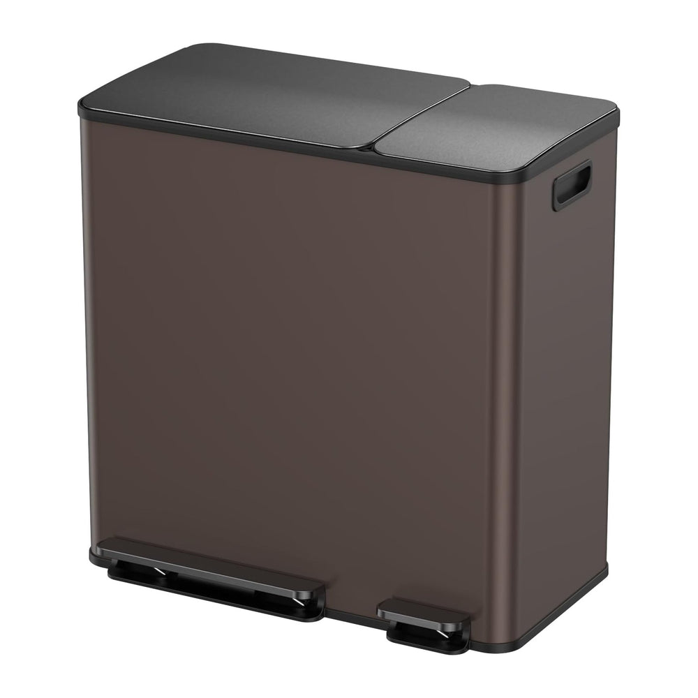 Lovewind Double Trash Can Kitchen, 13+5.5 Gallon Stainless Steel Dual Trash and