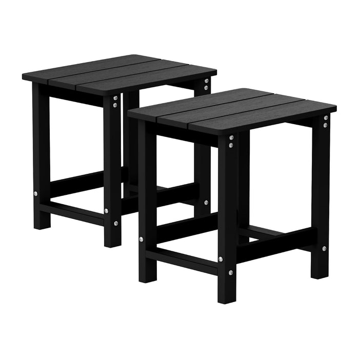 MXIMU Outdoor Side Table Set of 2, Adirondack Table, All Weather, Black