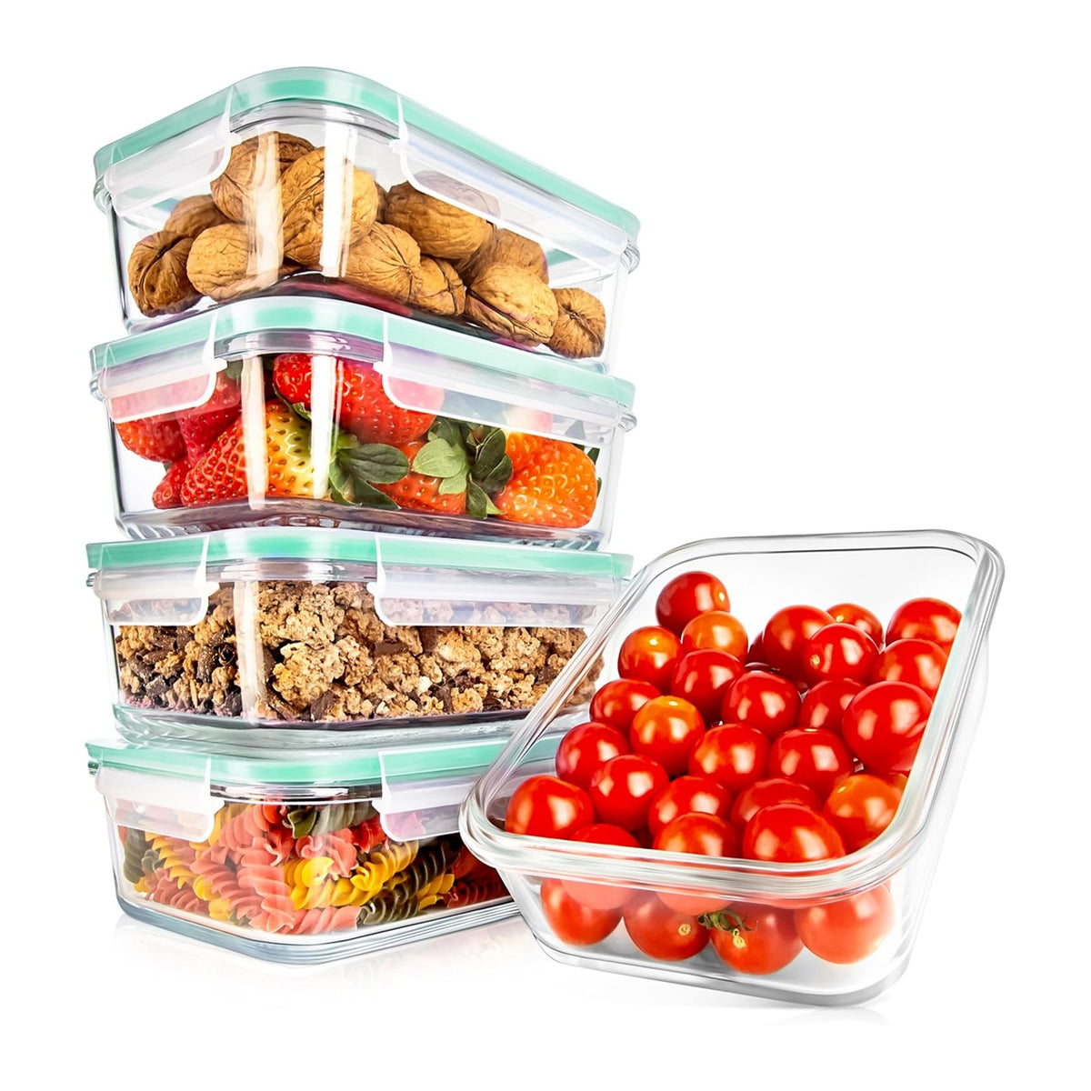 NutriChef 10 Piece Glass Food Storage Containers