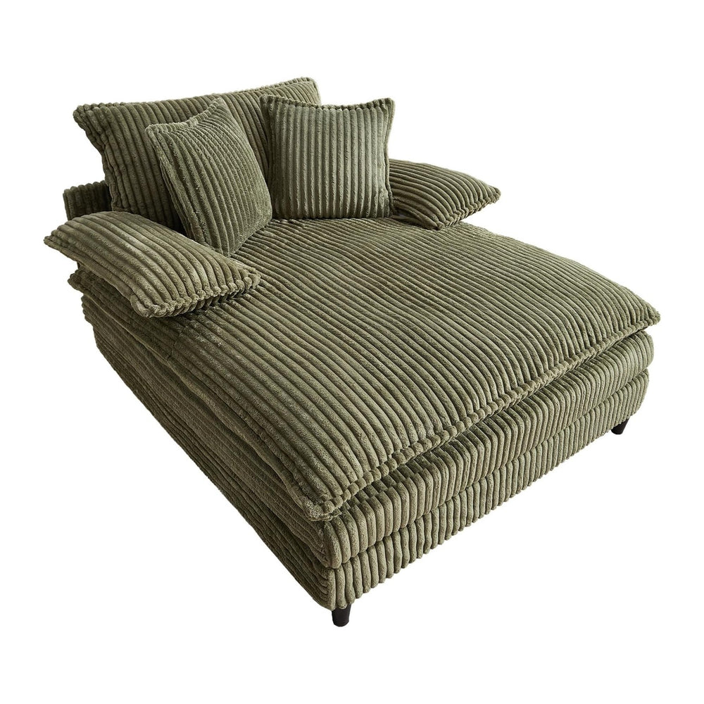 Rophefx 54" Oversized Chaise Lounge, Adjustable Corduroy Sofa Bed,Green ...
