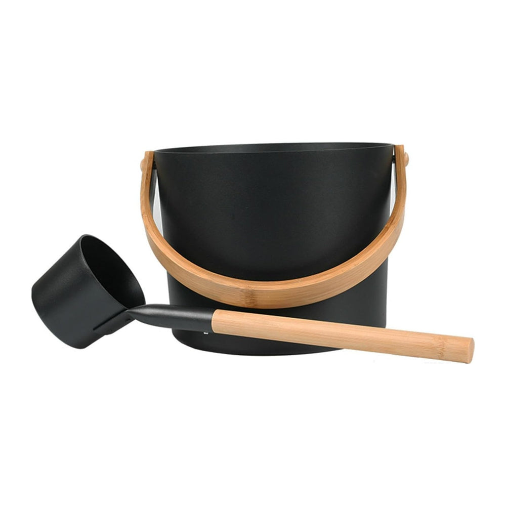 Sauna Bucket and Ladle Set, 1.85 Gallons Large Aluminum Sauna Bucket