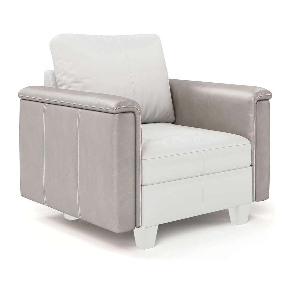 SITJOY Faux Leather Sectional, Accessories, Armrests Sectional, Greige | Soft...