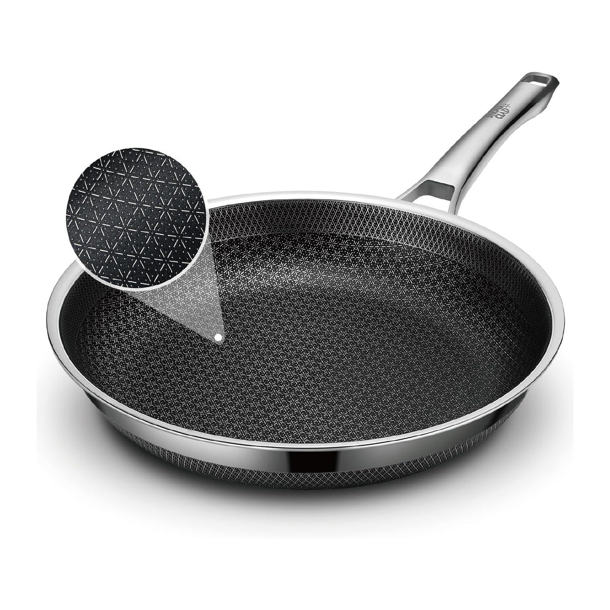 SNOWCLAD Frying Pan, 10 Inch Hybrid Non Stick Stainless Steel Skillets