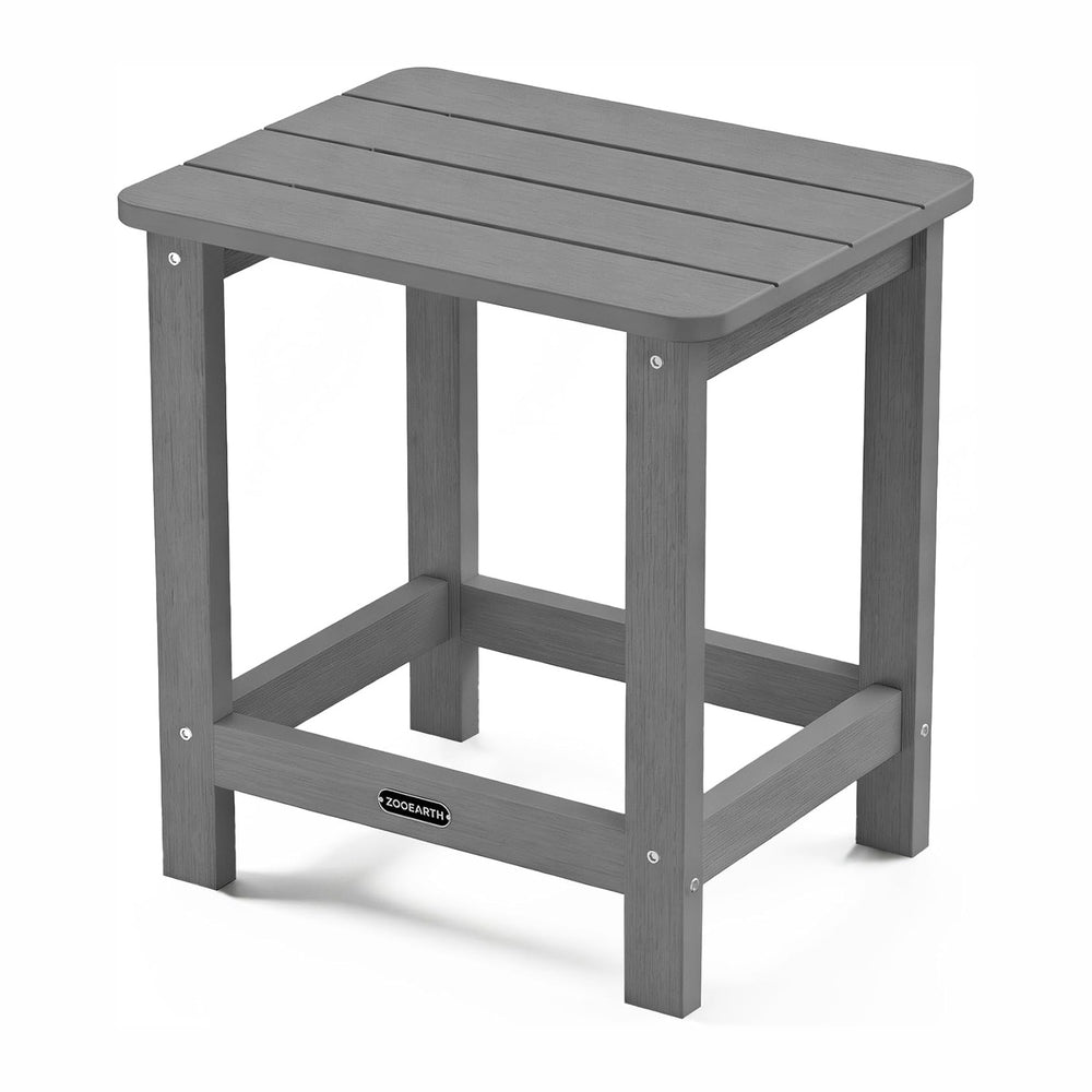 Square Outdoor Side Table, Patio End Table for Adirondack Chair, Gray