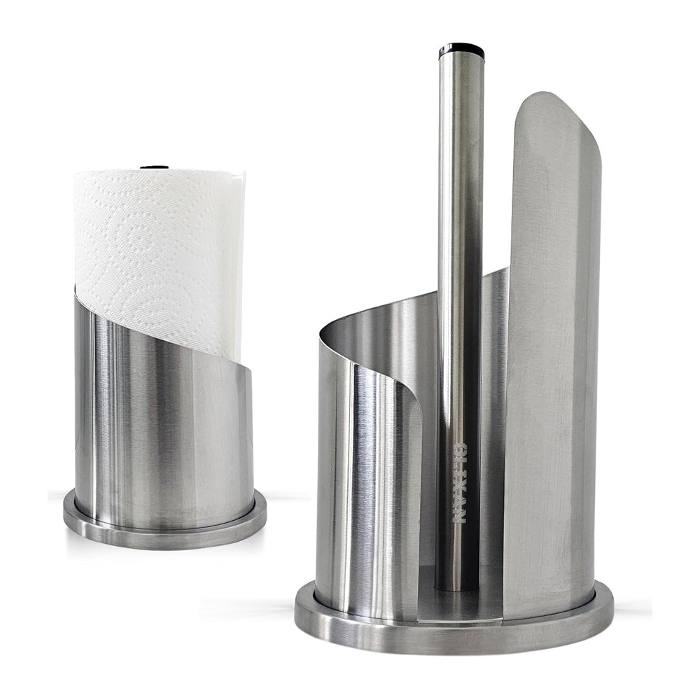 Stainless Steel Paper Towel Holder Countertop, Modern Spiral Cover Design