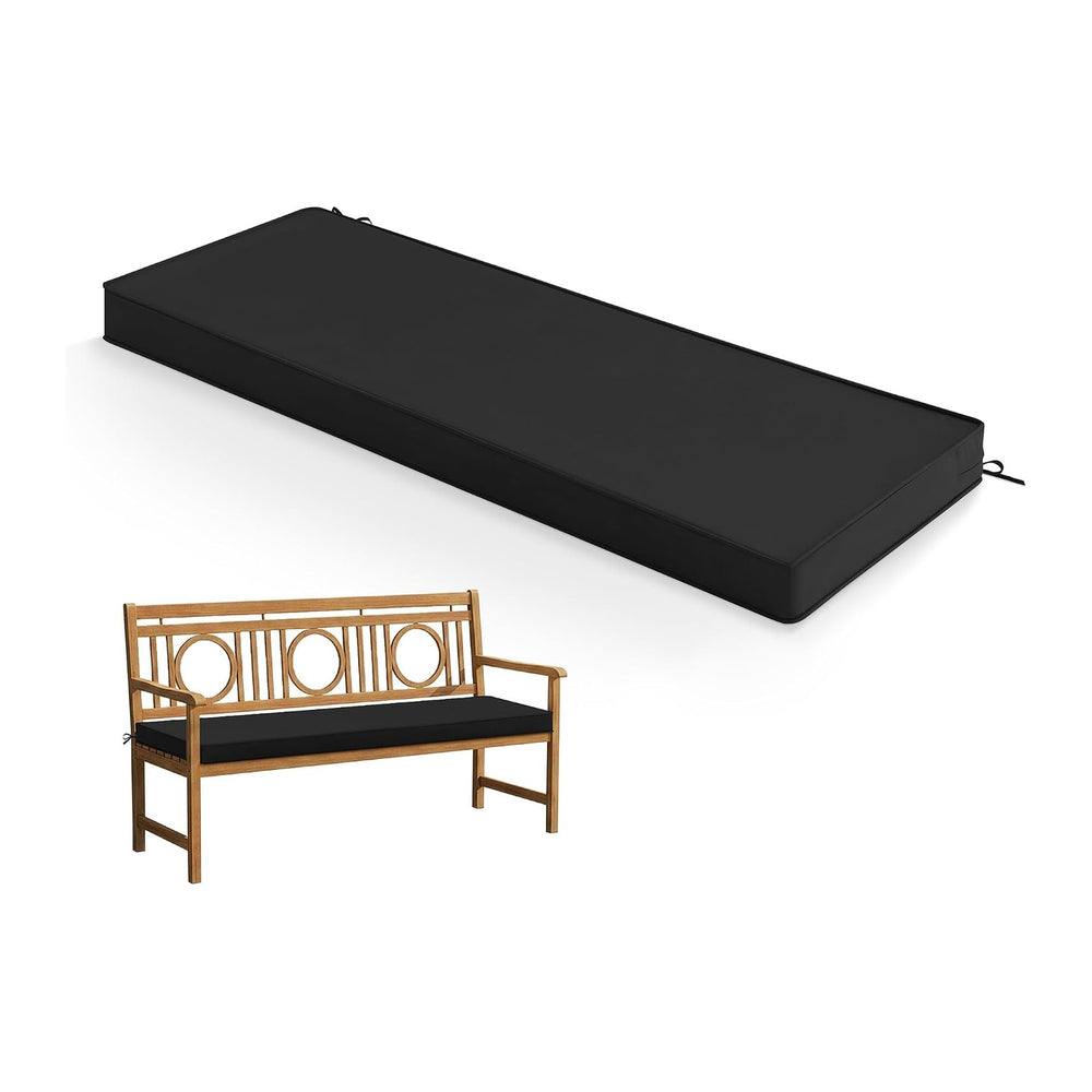 Summsun Outdoor Bench Cushion Pad, 48 x 18 x 3 Inch, Black