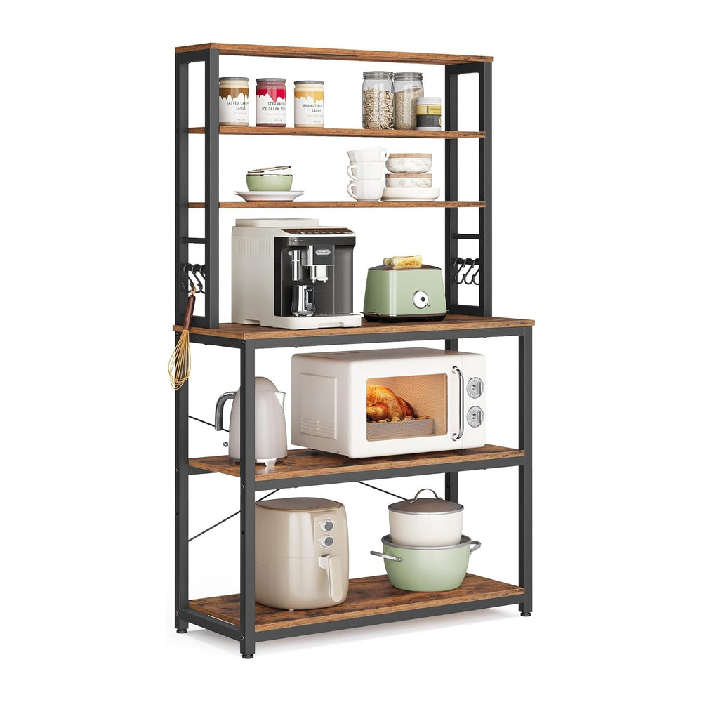 VASAGLE Coffee Bar, 31.5 Inches Baker's Rack for Kitchen with Storage, 6-...